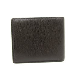 Valextra Men,Women Leather Bill Wallet (bi-fold) Dark Brown