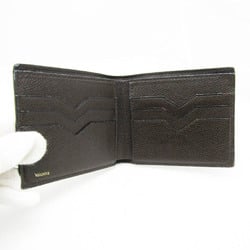 Valextra Men,Women Leather Bill Wallet (bi-fold) Dark Brown