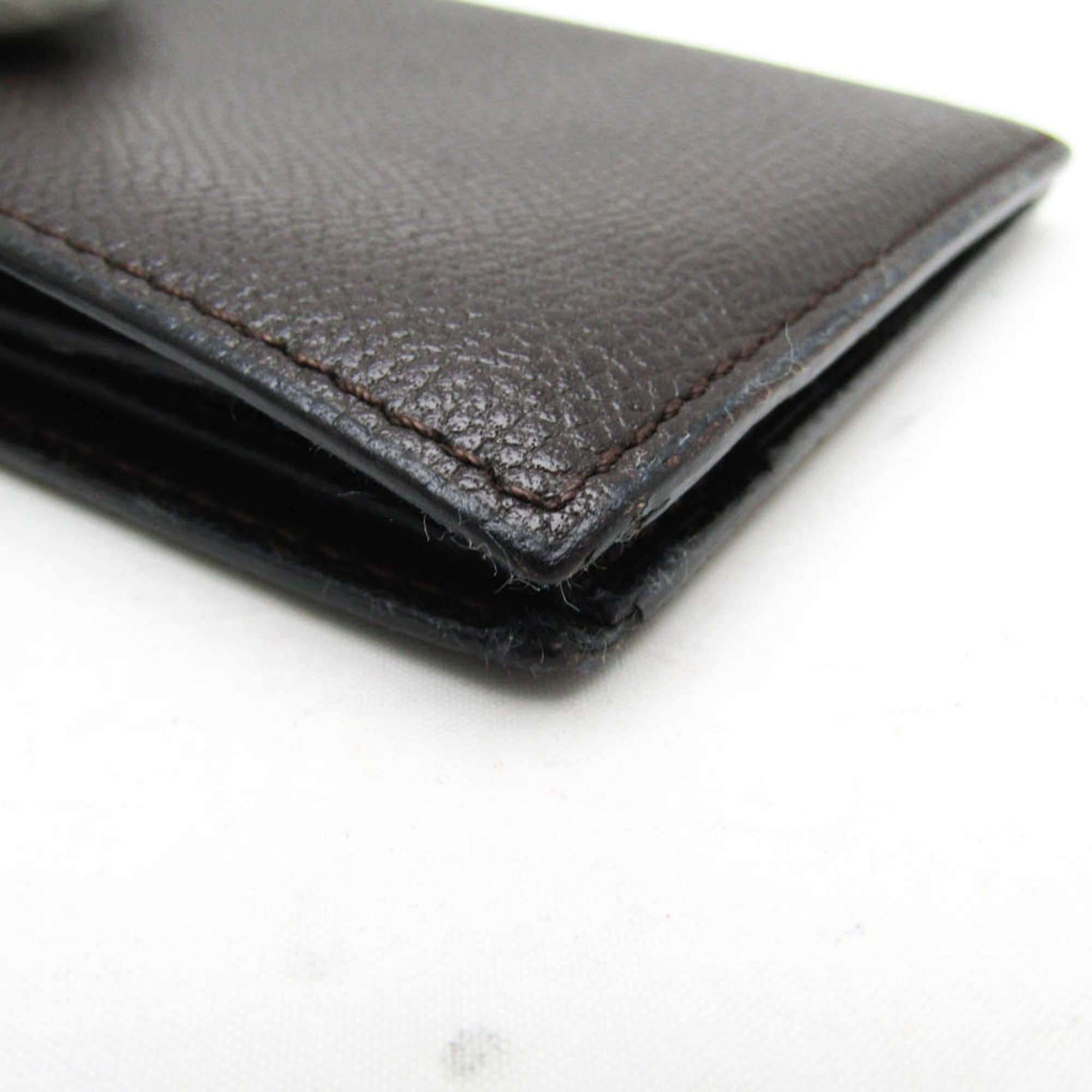 Valextra Men,Women Leather Bill Wallet (bi-fold) Dark Brown