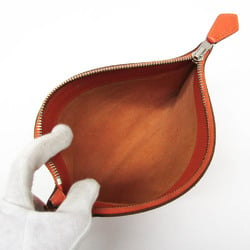 Hermes Pochette Bazaar PM Women,Men Togo Leather Pouch Orange