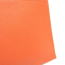 Hermes Pochette Bazaar PM Women,Men Togo Leather Pouch Orange