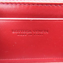 Bottega Veneta Intrecciato Cassette Large Flap Wallet 667433 Men,Women Leather Long Wallet (bi-fold) Dark Red