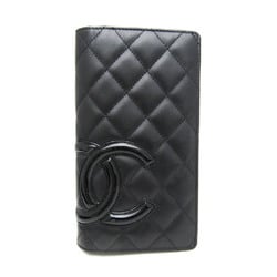 Chanel Cambon A26717 Women's  Calfskin Long Wallet (bi-fold) Black