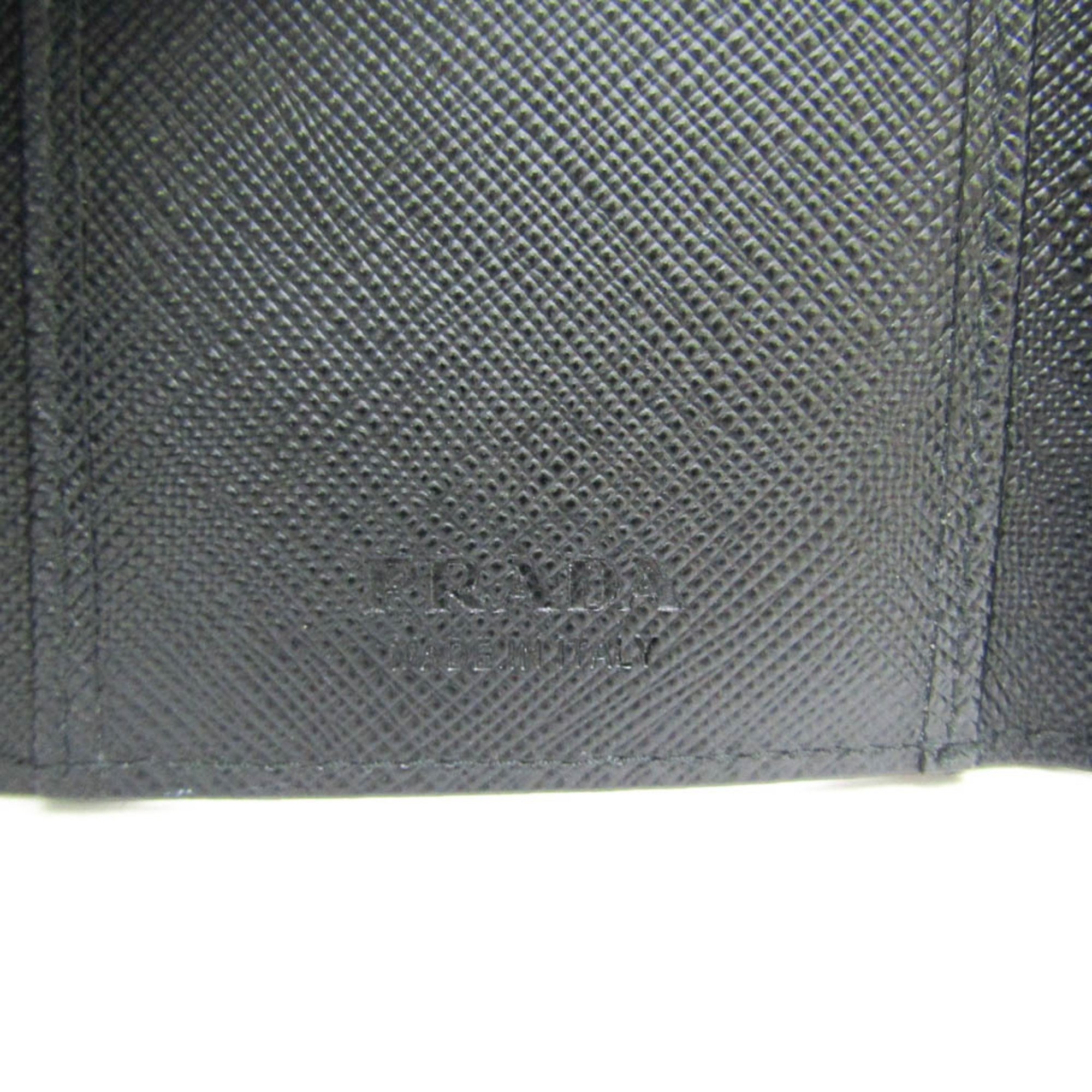 Prada Saffiano 2MR036 Men,Women Saffiano Triangle Wallet (tri-fold) Black