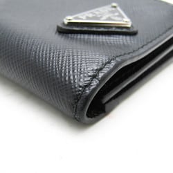 Prada Saffiano 2MR036 Men,Women Saffiano Triangle Wallet (tri-fold) Black