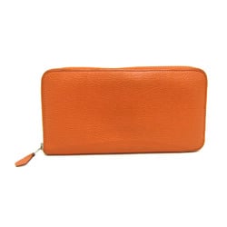 Hermes Azap Classic 044090CK Men,Women Chevre Leather Long Wallet (bi-fold) Orange