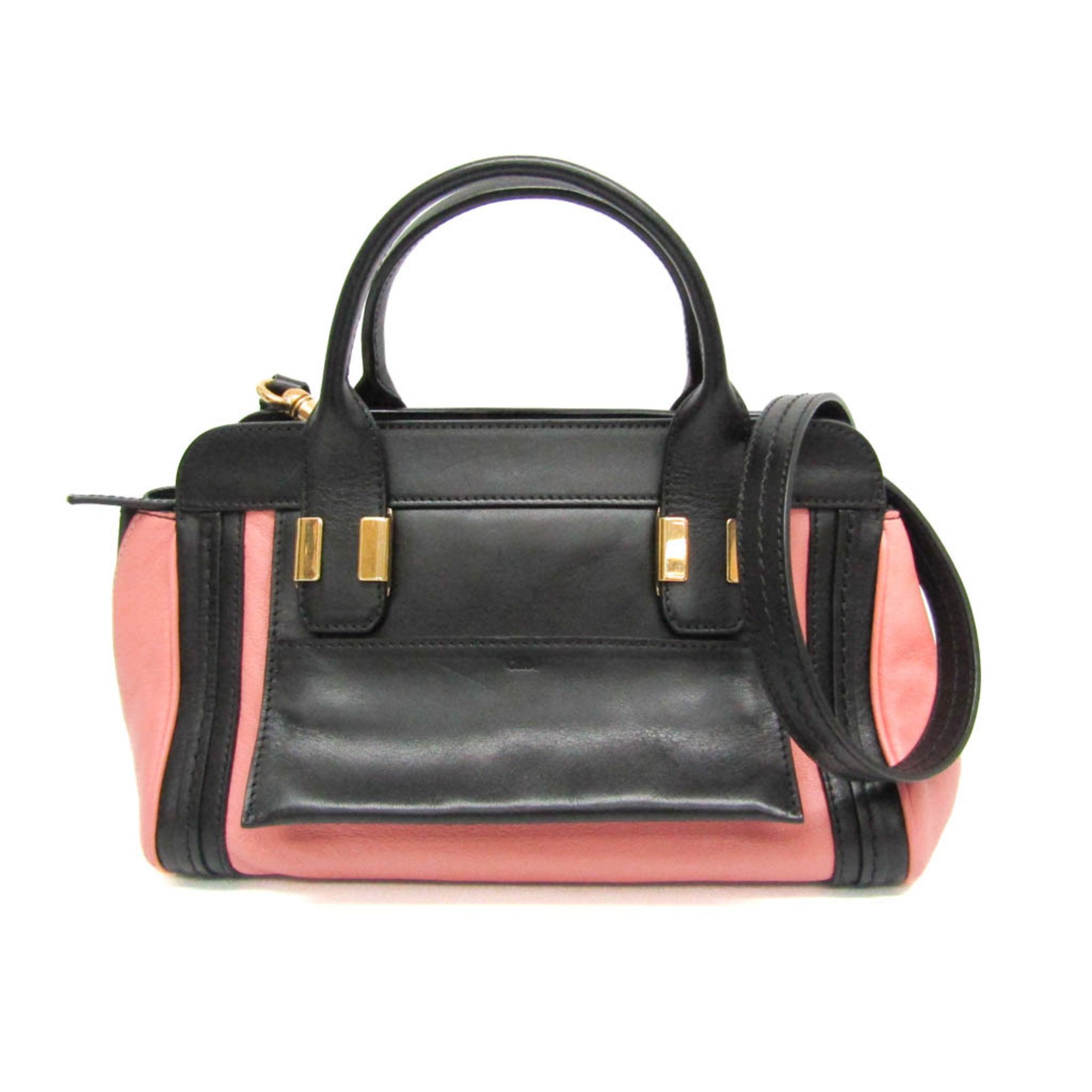 Chloé Alice Mini 3S0157 Women's Leather Handbag,Shoulder Bag Black,Dusty Pink