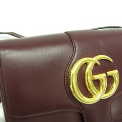 Gucci GG Marmont Ally 550129 Women's Leather Shoulder Bag Bordeaux