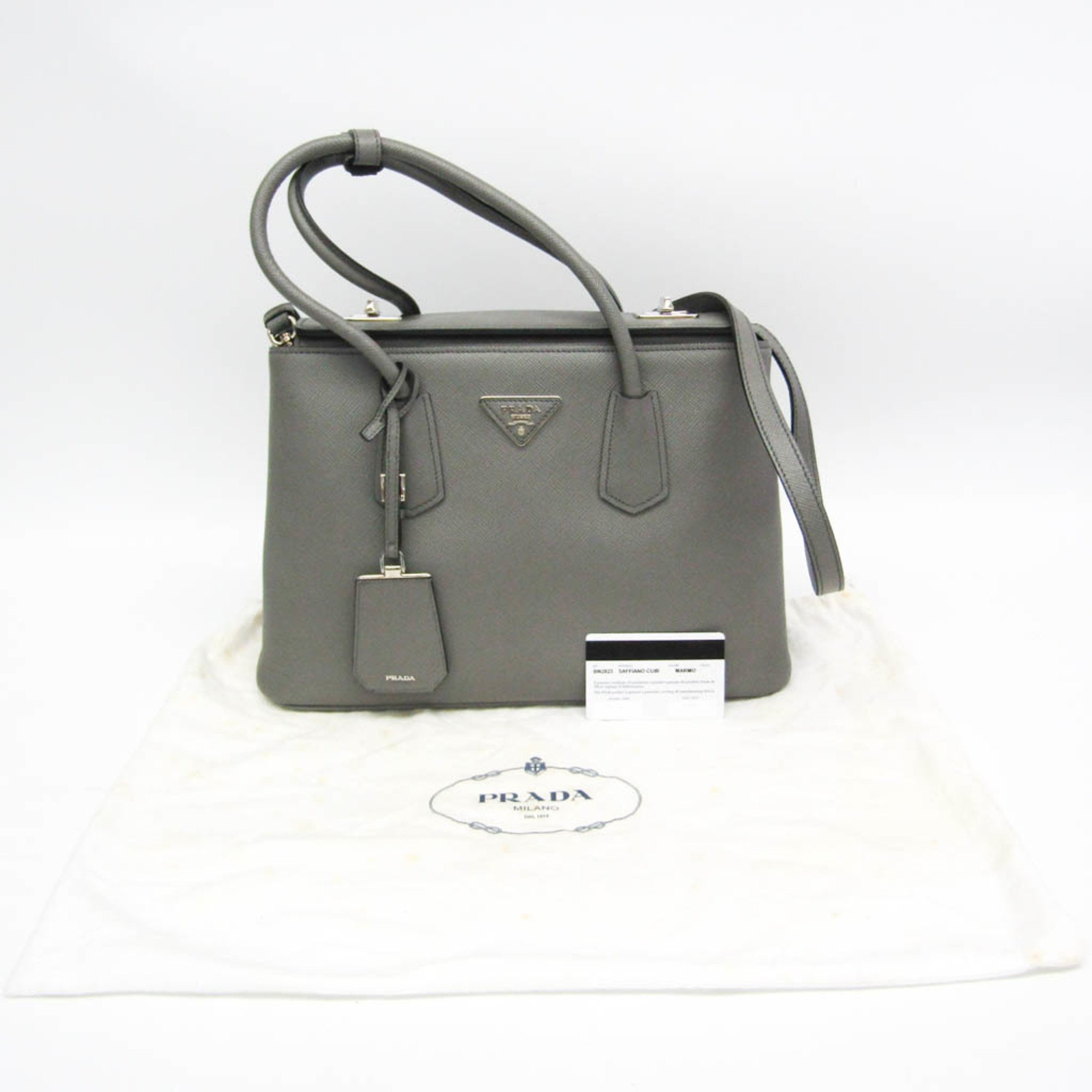 Prada BN2823 Women's Saffiano Cuir Handbag,Shoulder Bag Gray