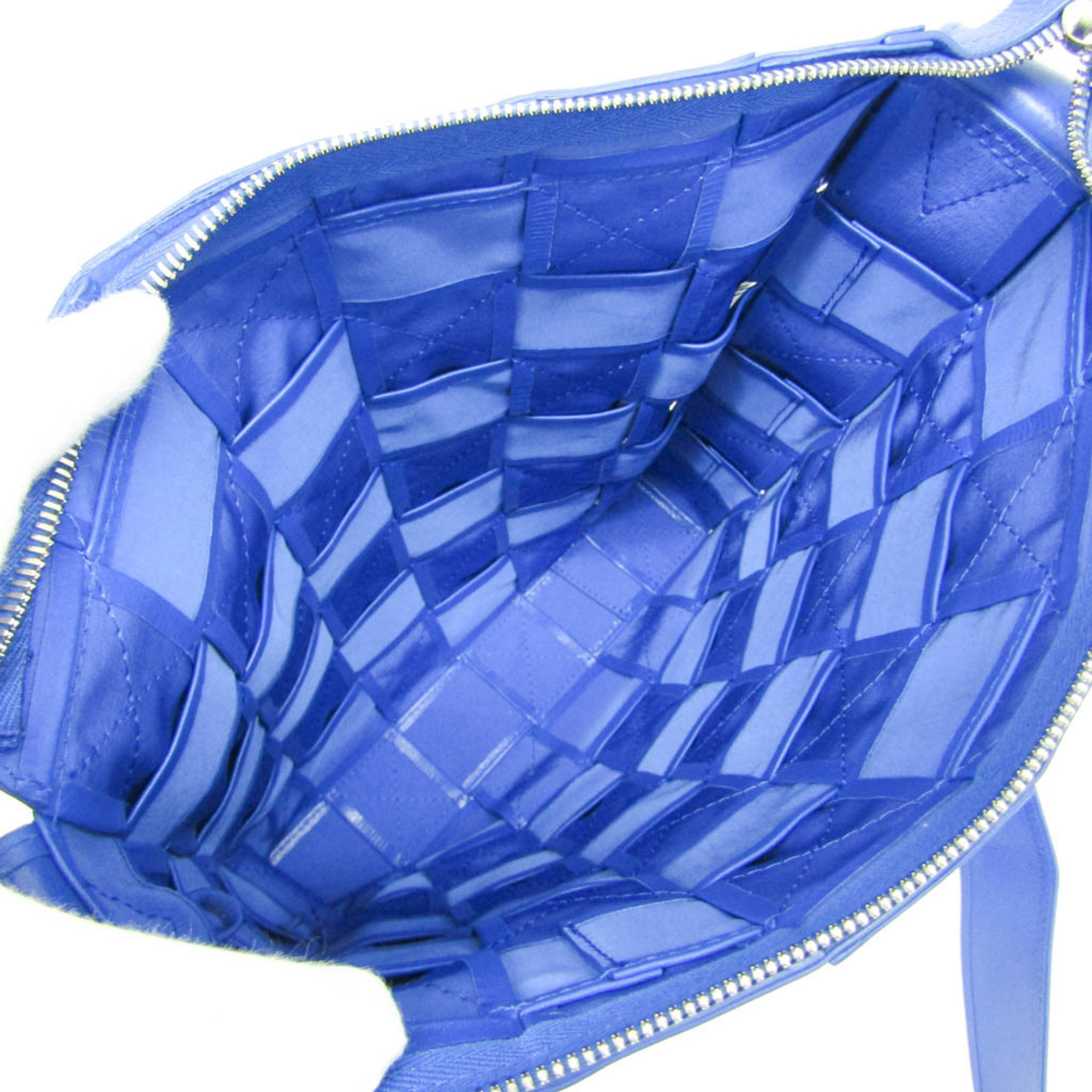 Bottega Veneta Cassette Women,Men Leather Shoulder Bag Royal Blue