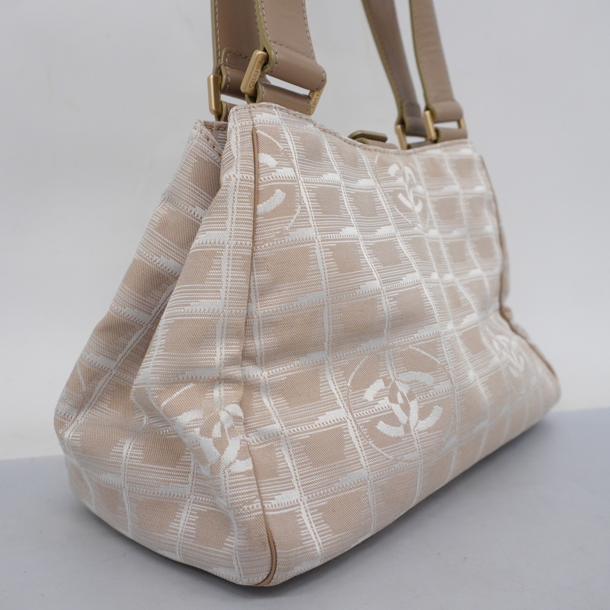 Chanel Tote Bag New Travel Nylon Beige Champagne Ladies