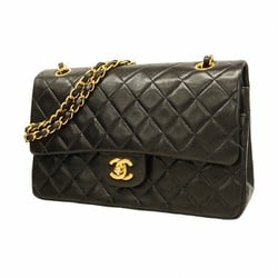 Chanel Shoulder Bag Matelasse Lambskin Black Women's