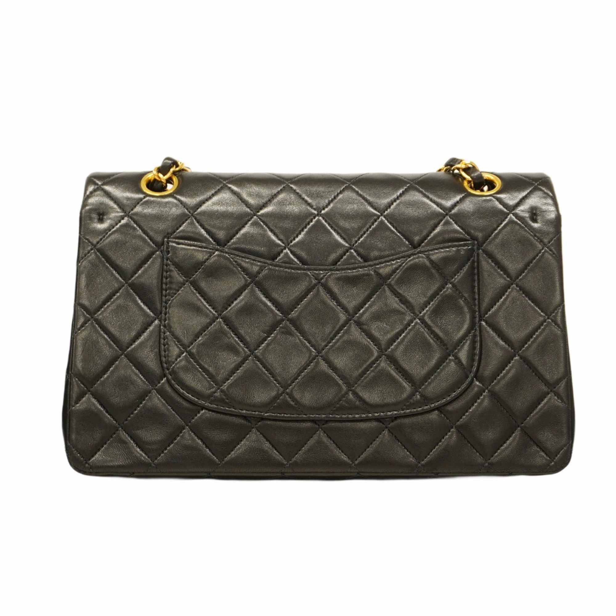 Chanel Shoulder Bag Matelasse Lambskin Black Women's