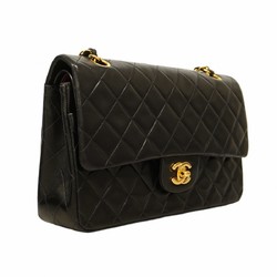 Chanel Shoulder Bag Matelasse Lambskin Black Women's