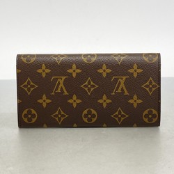 Louis Vuitton Long Wallet Monogram Portefeuille Emily M60697 Brown Fuchsia Ladies