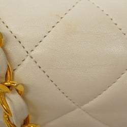 Chanel Shoulder Bag Matelasse Diana Lambskin White Women's