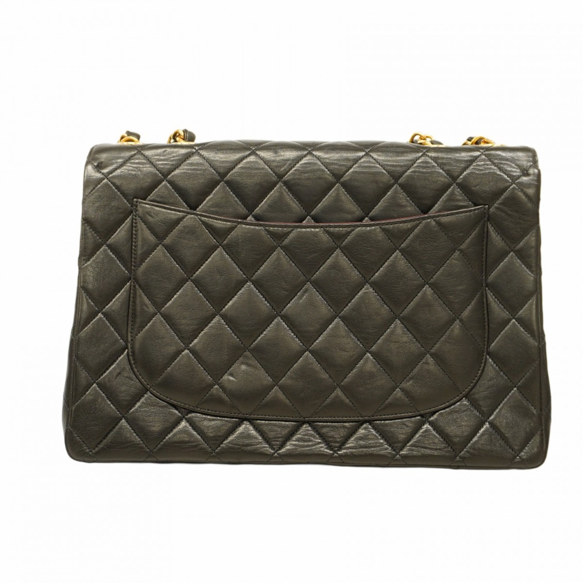 Chanel Shoulder Bag Deca Matelasse Lambskin Black Women's