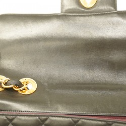 Chanel Shoulder Bag Deca Matelasse Lambskin Black Women's