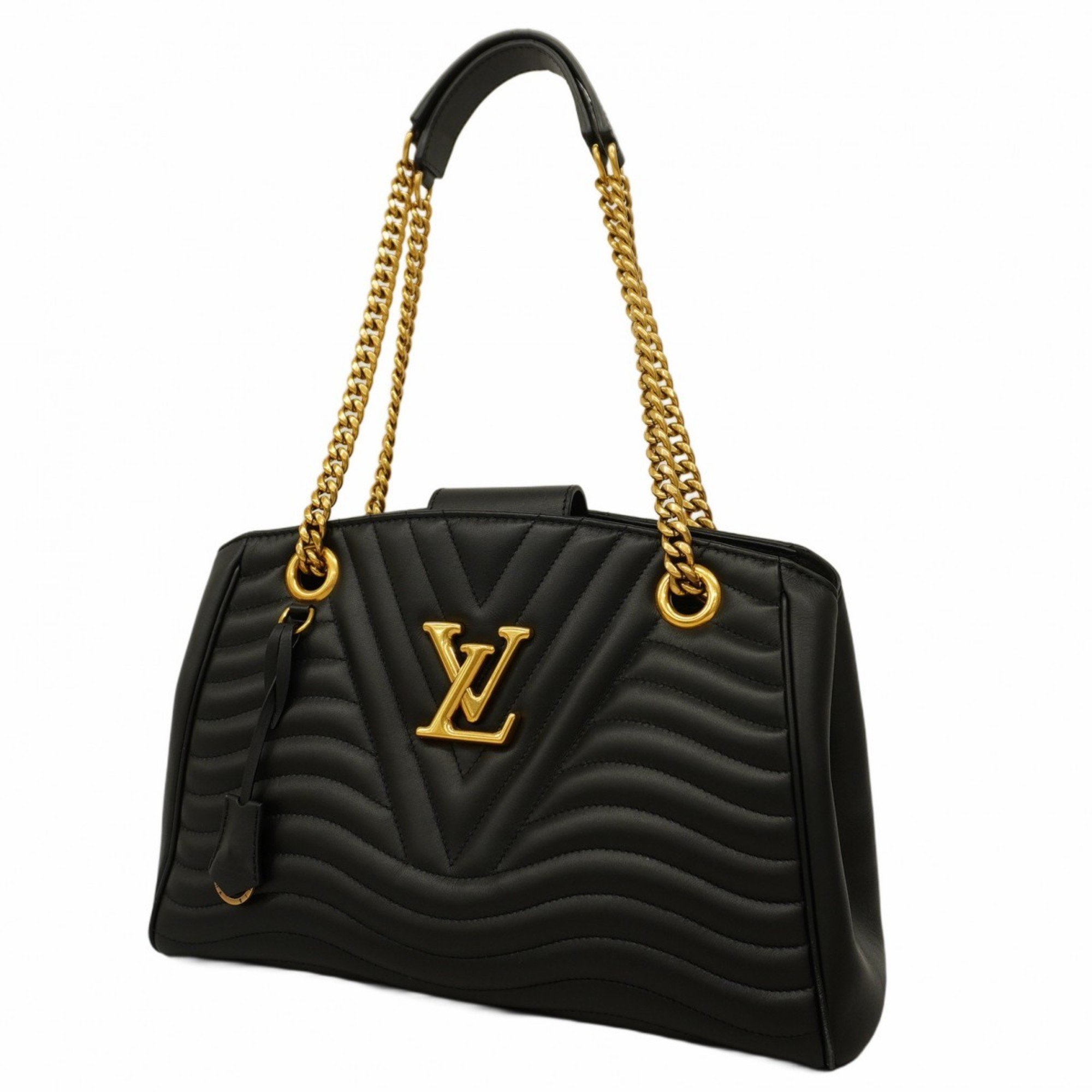 Louis Vuitton Shoulder Bag New Wave Chain Tote M51496 Noir Ladies