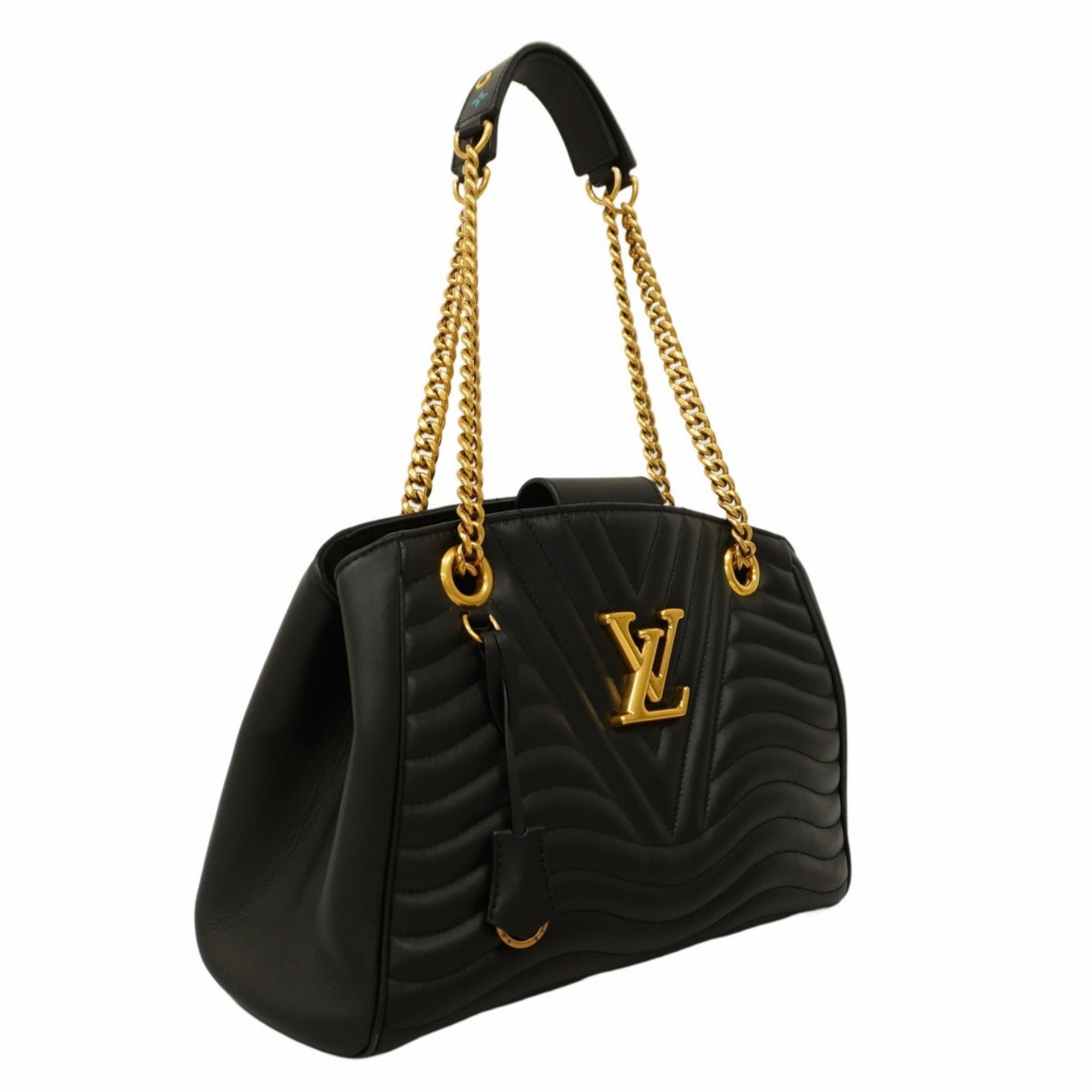 Louis Vuitton Shoulder Bag New Wave Chain Tote M51496 Noir Ladies