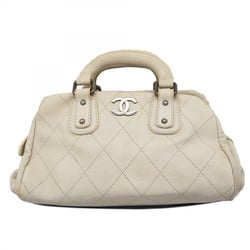 CHANEL Handbag Wild Stitch Caviar Skin White Women's