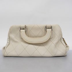 CHANEL Handbag Wild Stitch Caviar Skin White Women's