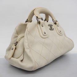 CHANEL Handbag Wild Stitch Caviar Skin White Women's