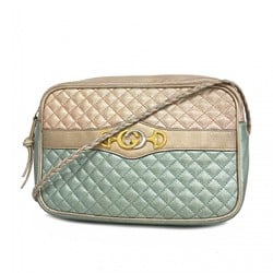 Gucci shoulder bag laminate 541061 leather quilted pink green ladies