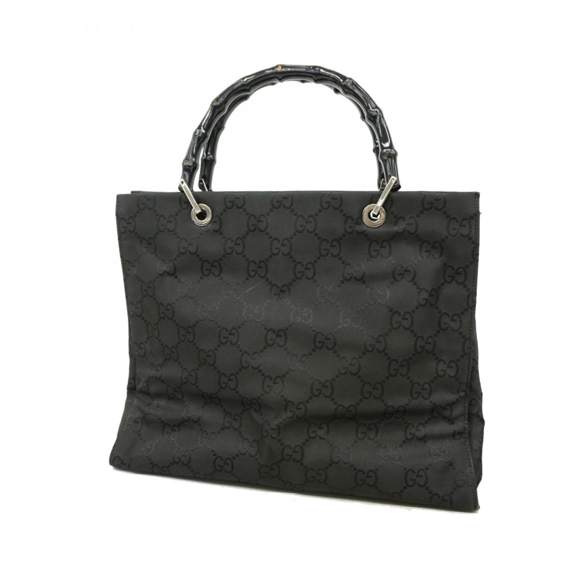 Gucci Handbag GG Nylon Bamboo 002 1010 Black Women's