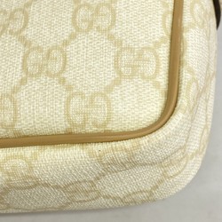 Gucci Shoulder Bag GG Supreme 201447 Ivory Beige Champagne Women's