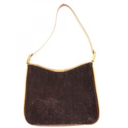 Celine Shoulder Bag C Macadam Suede Brown Women's