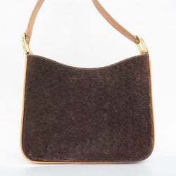 Celine Shoulder Bag C Macadam Suede Brown Women's