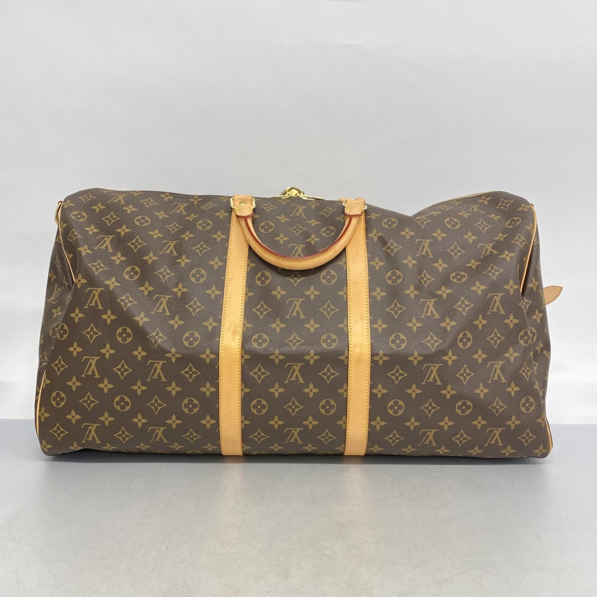 Louis Vuitton Boston Bag Monogram Keepall Bandouliere 60 M41412 Brown Men's Women's