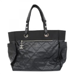 Chanel Tote Bag Paris Biarritz Canvas Black Women's