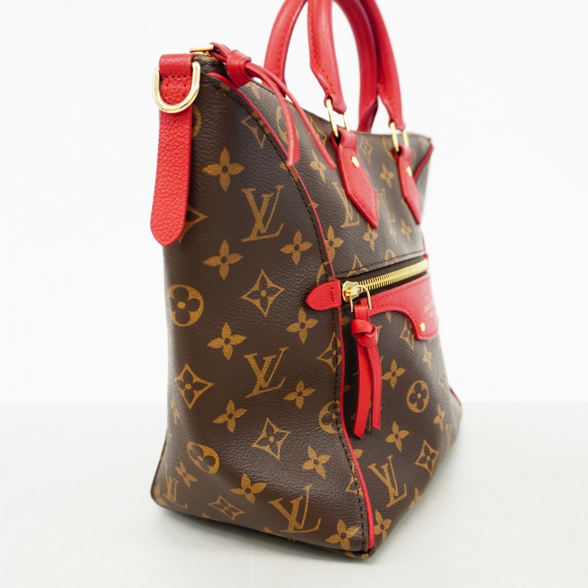 Louis Vuitton Handbag Monogram Tournelle PM M44027 Brown Cerise Ladies