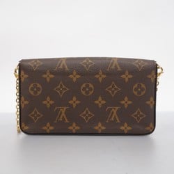 Louis Vuitton Shoulder Wallet Monogram Pochette Felicie M61276 Fuchsia Ladies