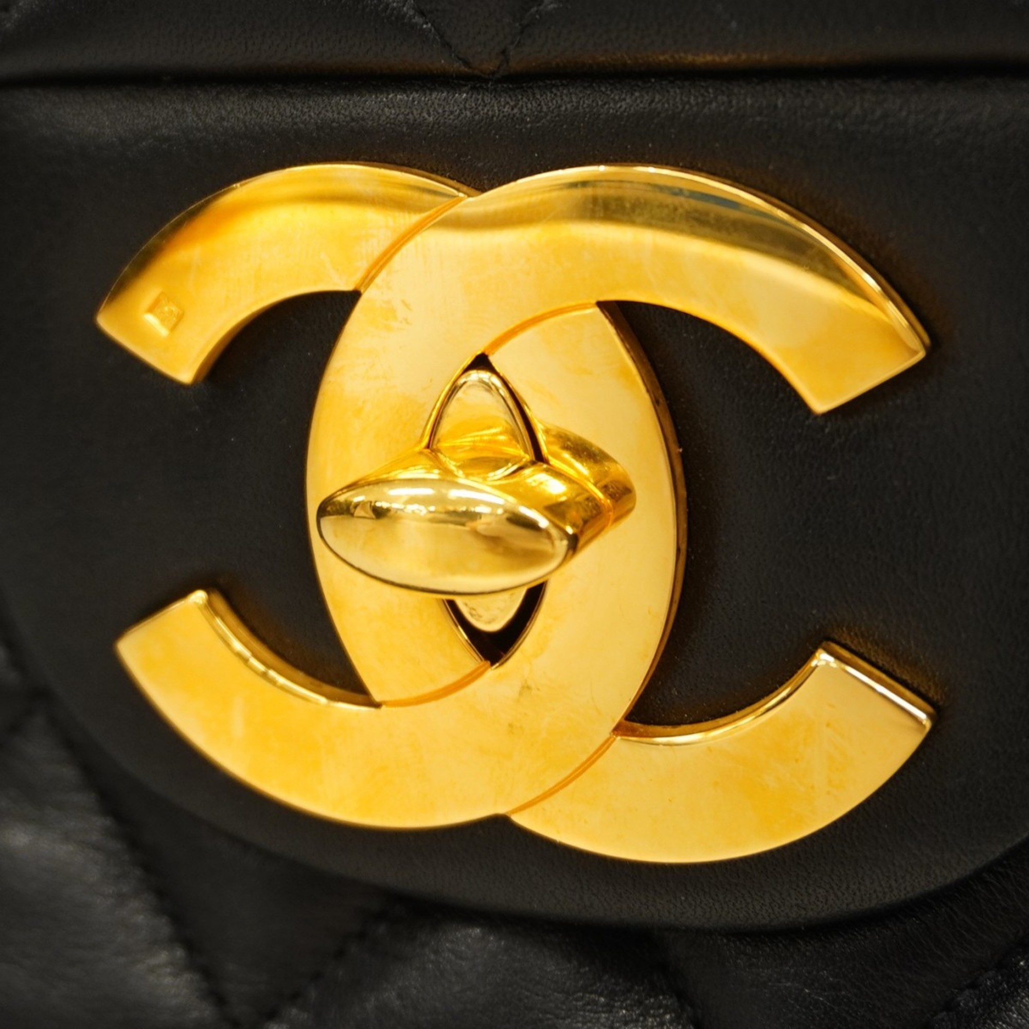 Chanel Shoulder Bag Deca Matelasse Lambskin Black Women's