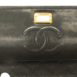 Chanel Shoulder Bag Matelasse Lambskin Black White Women's