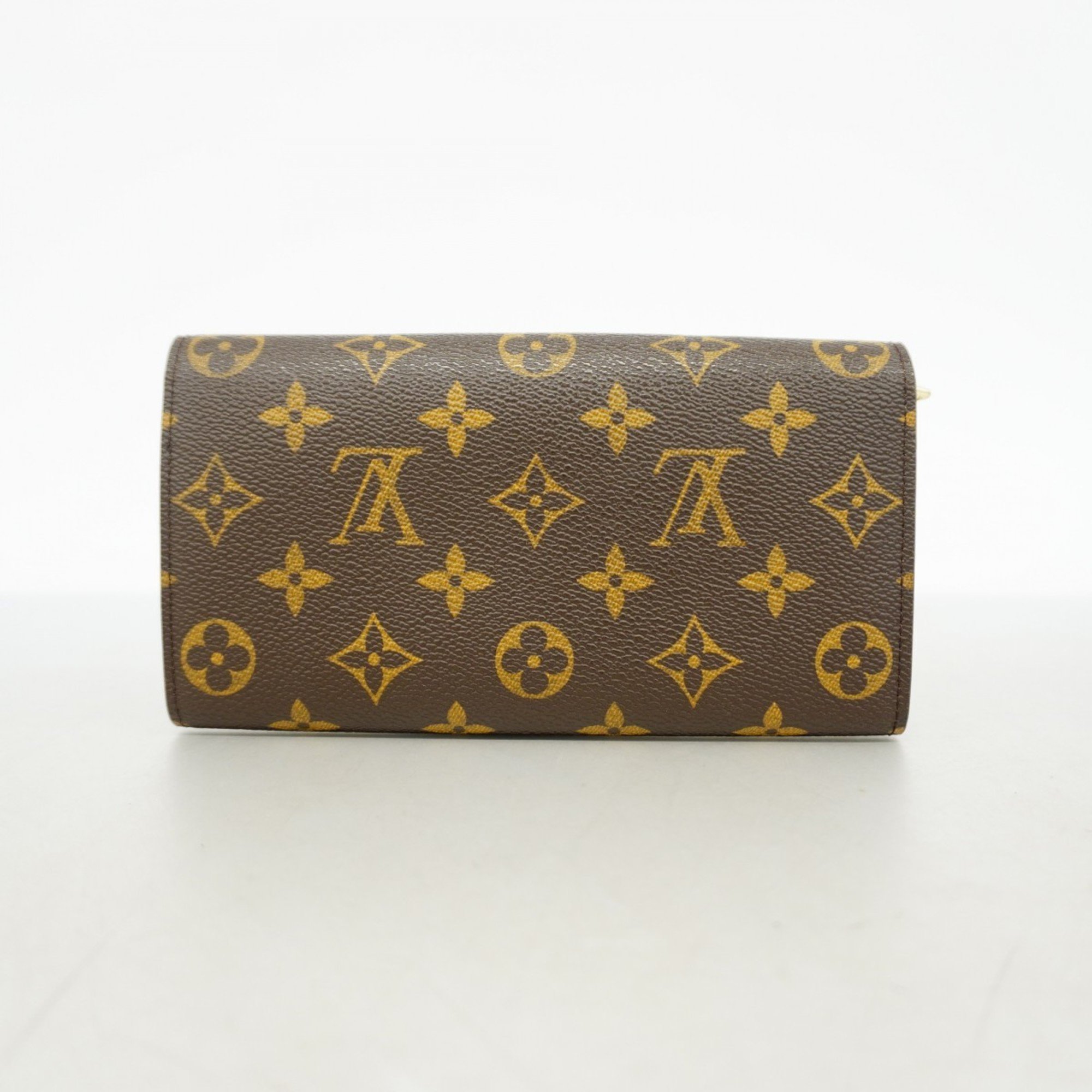 Louis Vuitton Long Wallet Monogram Porto Monnaie Credit M61726 Brown Ladies