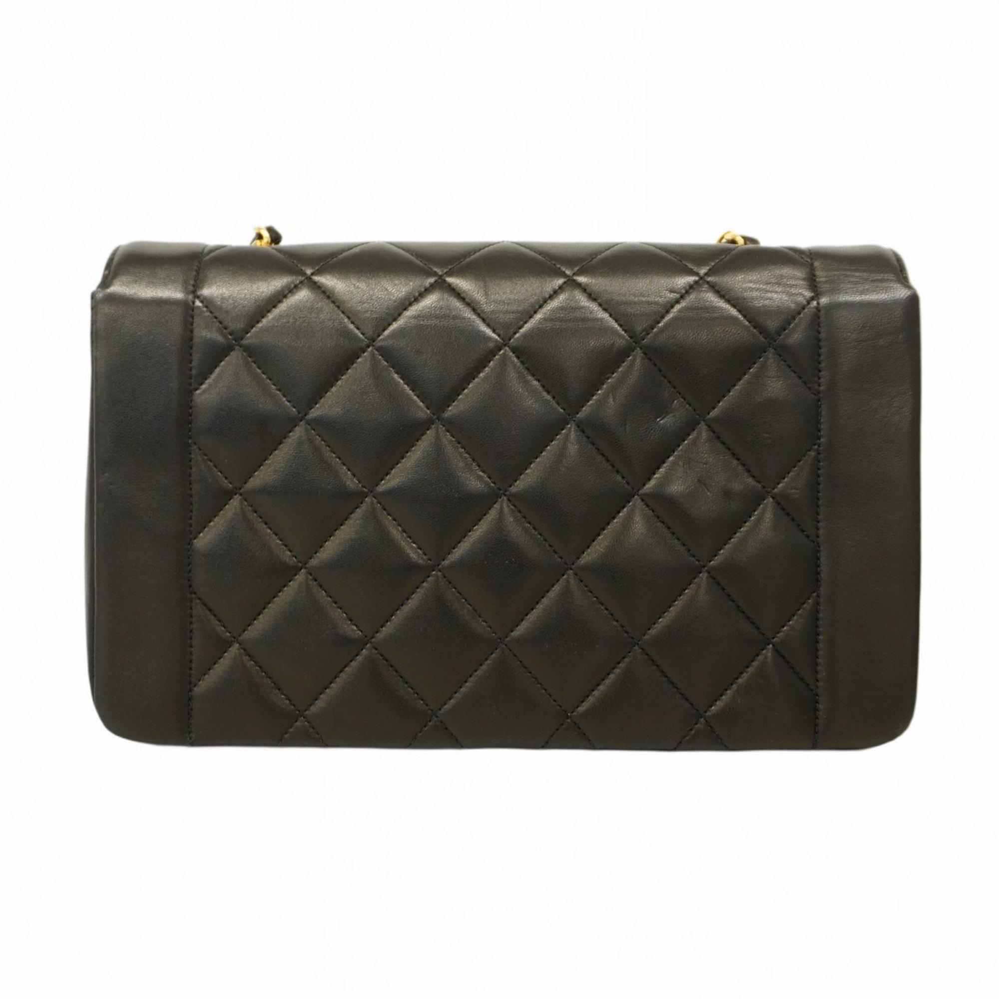 Chanel Shoulder Bag Diana Lambskin Black Women's