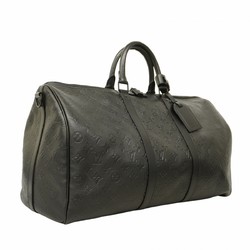 Louis Vuitton Boston Bag Monogram Shadow Keepall Bandouliere 50 M44810 Noir Men's Women's