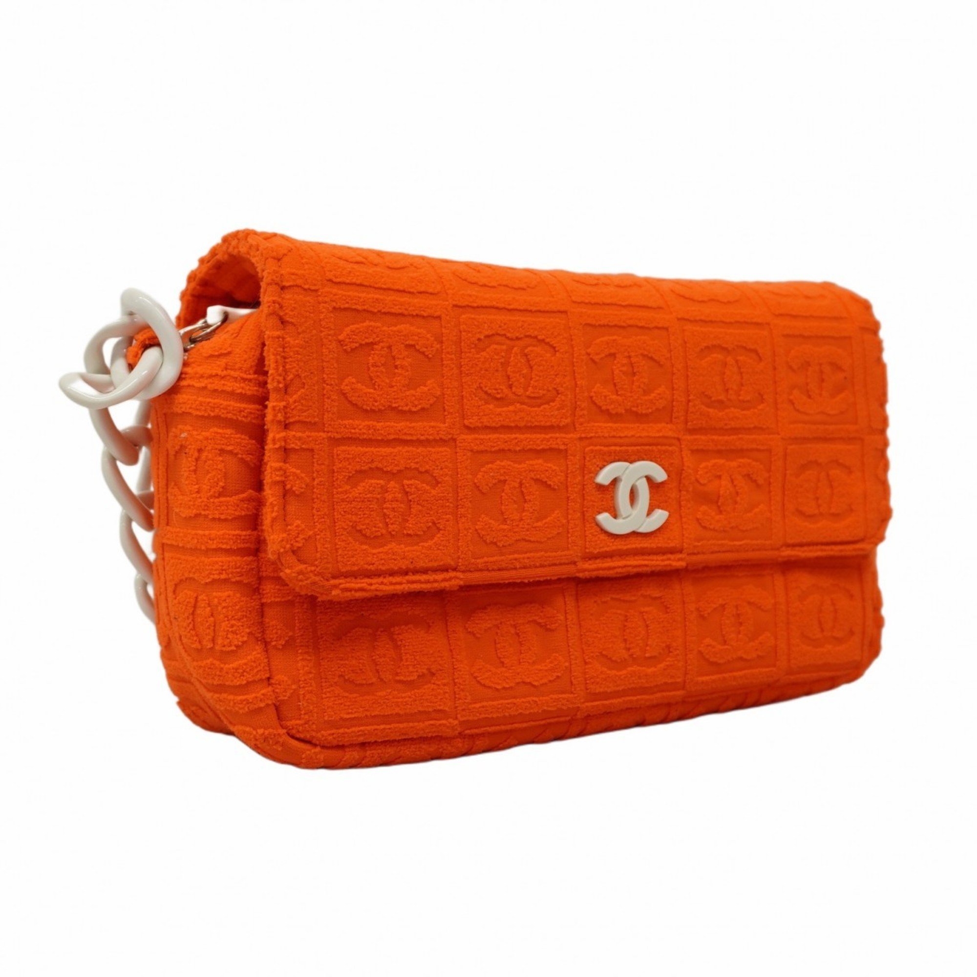 Chanel Shoulder Bag Pile Orange Ladies