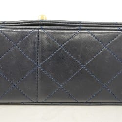 Chanel Shoulder Bag Matelasse Lambskin Navy Women's