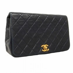 Chanel Shoulder Bag Matelasse Lambskin Navy Women's