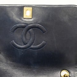 Chanel Shoulder Bag Matelasse Lambskin Navy Women's