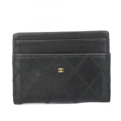 Chanel Business Card Holder/Card Case Bicolor Lambskin Black Women's