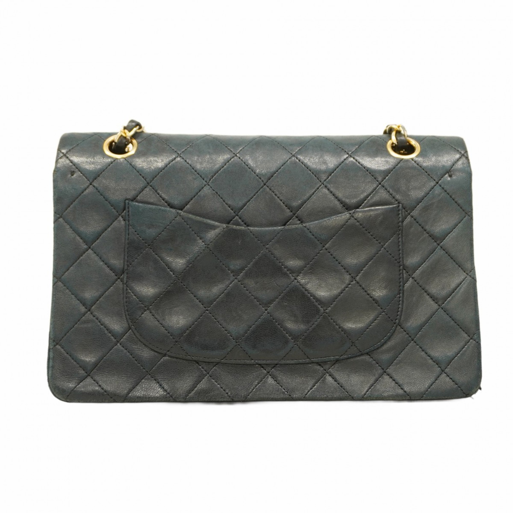 Chanel Shoulder Bag Matelasse Lambskin Black Women's