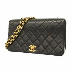 Chanel Shoulder Bag Matelasse Lambskin Black Women's