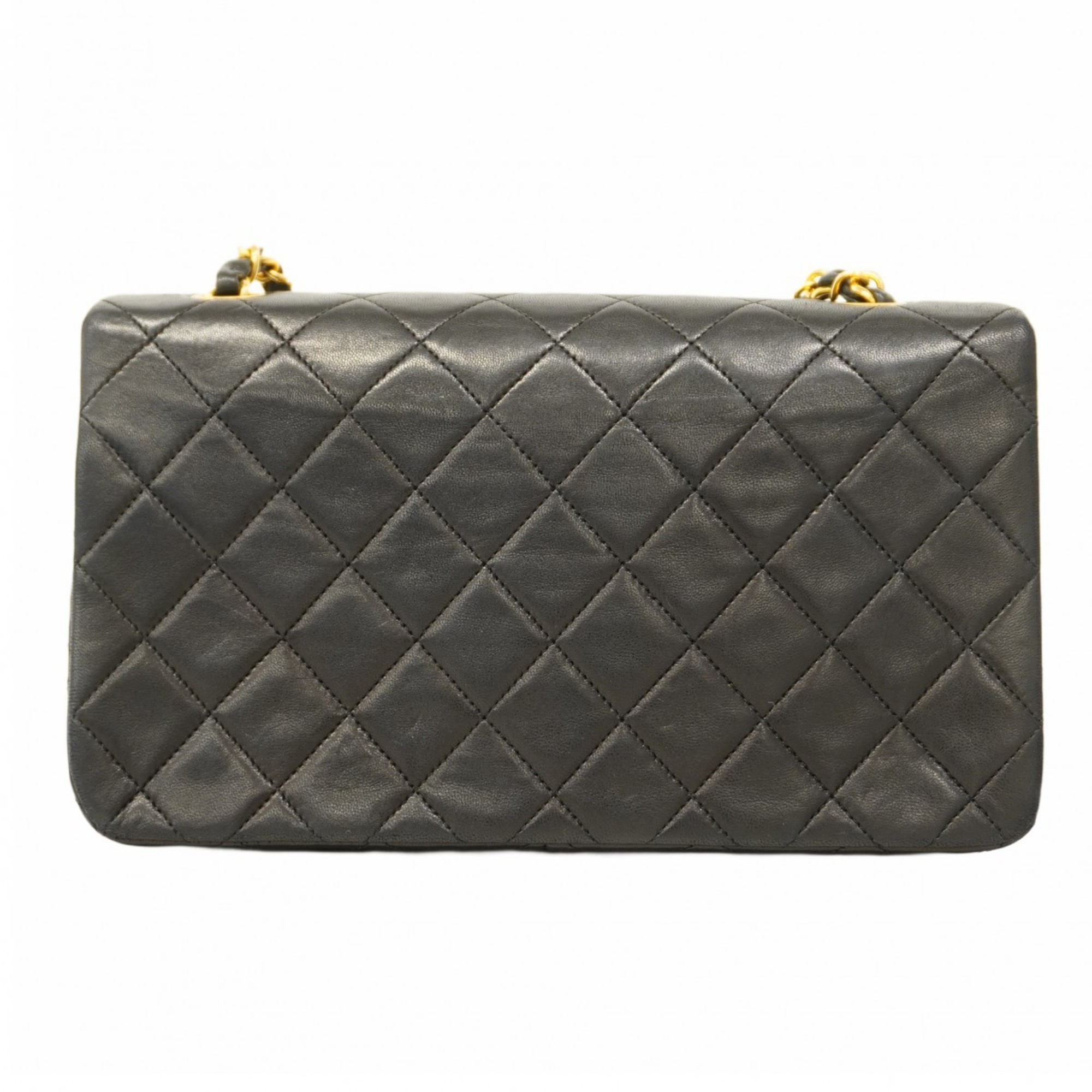 Chanel Shoulder Bag Matelasse Lambskin Black Women's