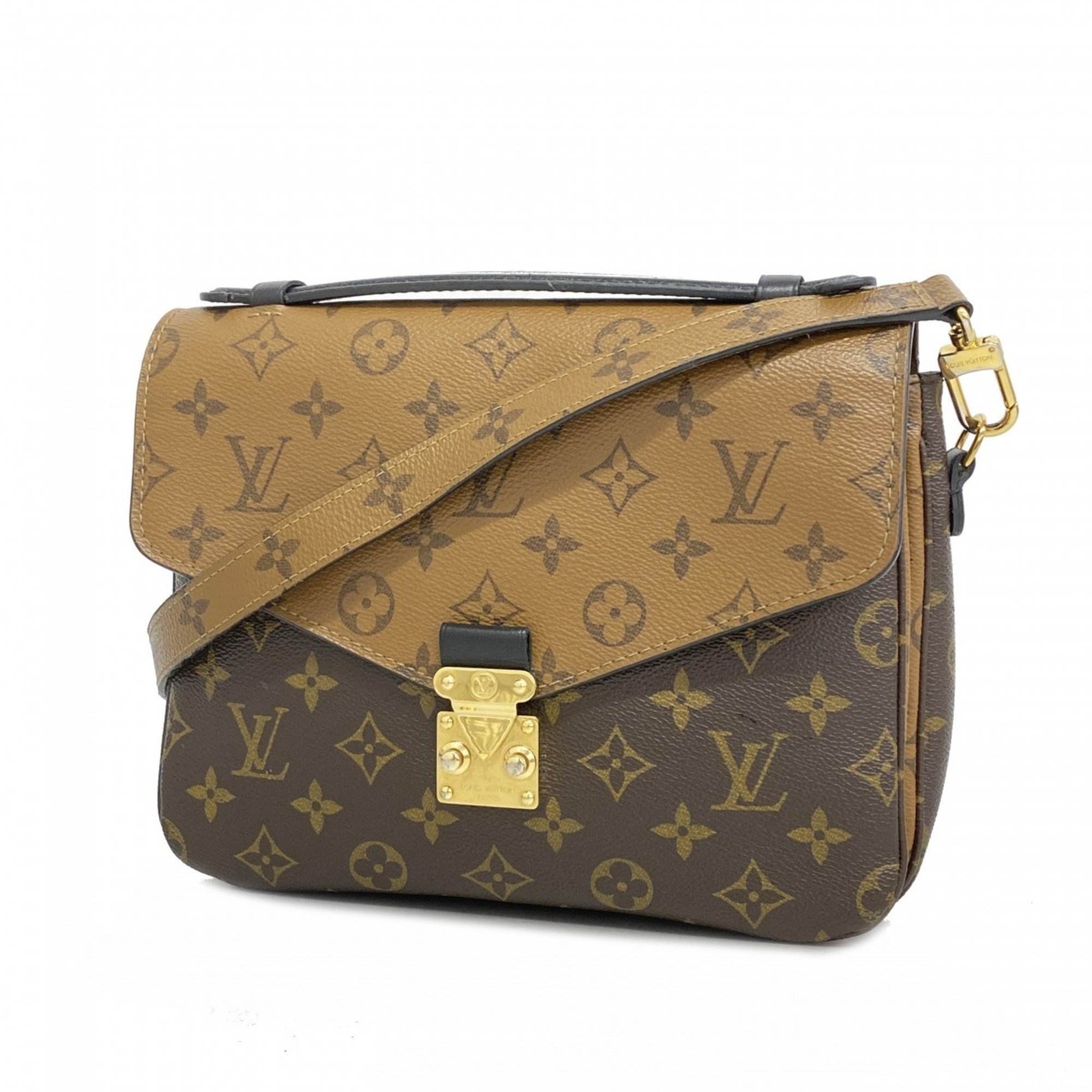 Louis Vuitton Shoulder Bag Monogram Reverse Pochette Metis MM M44876 Brown Women's